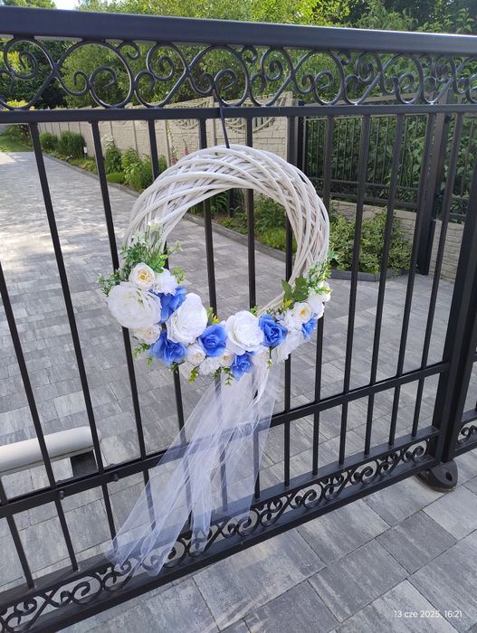 Wianki na bramę, ślubne, dekoracje weselne