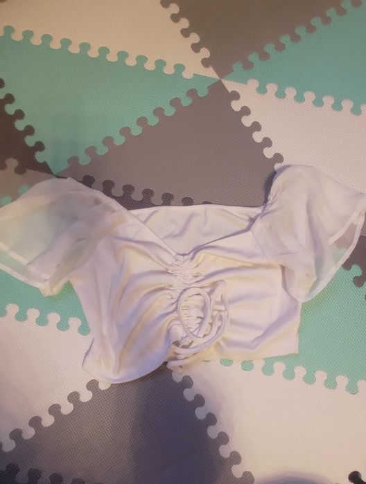 SHEIN Top biały krótki elegancka bluzka 40 L biała biały