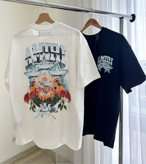 Футболка чорна та біла Amiri.