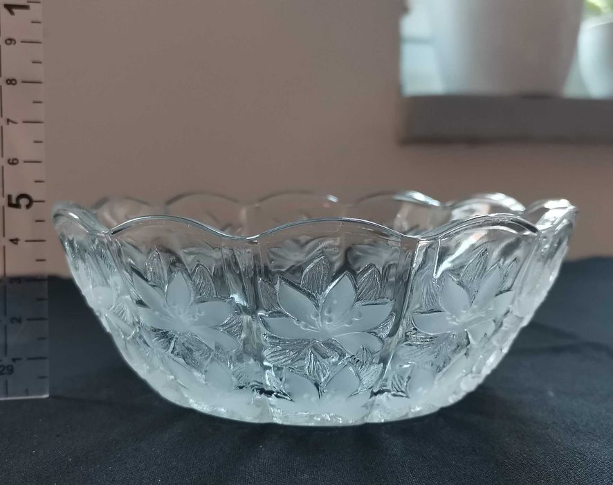 szklana miseczka w kwiatki