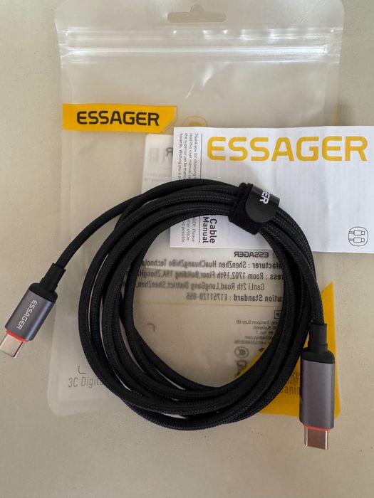 ESSAGER Kabel Usb-C- Usb-C DISPLAY 2 metry 100 W Fast charging