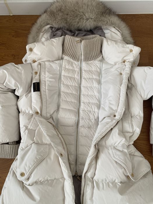 Куртка теплая удлиненная белая производство Италия