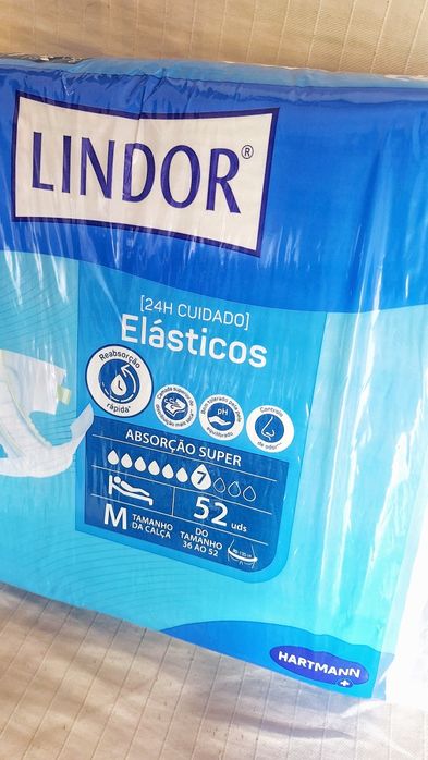 Lote 106 Fraldas Incontinência Lindor Elásticos M (Seladas + Abertas)