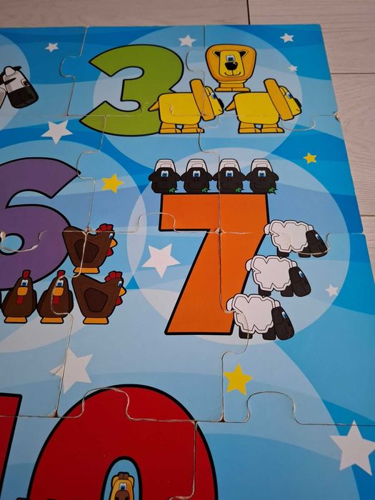 Duże puzzle 26 elementów Cyferki, zwierzątka Carousel 2+ 3+
