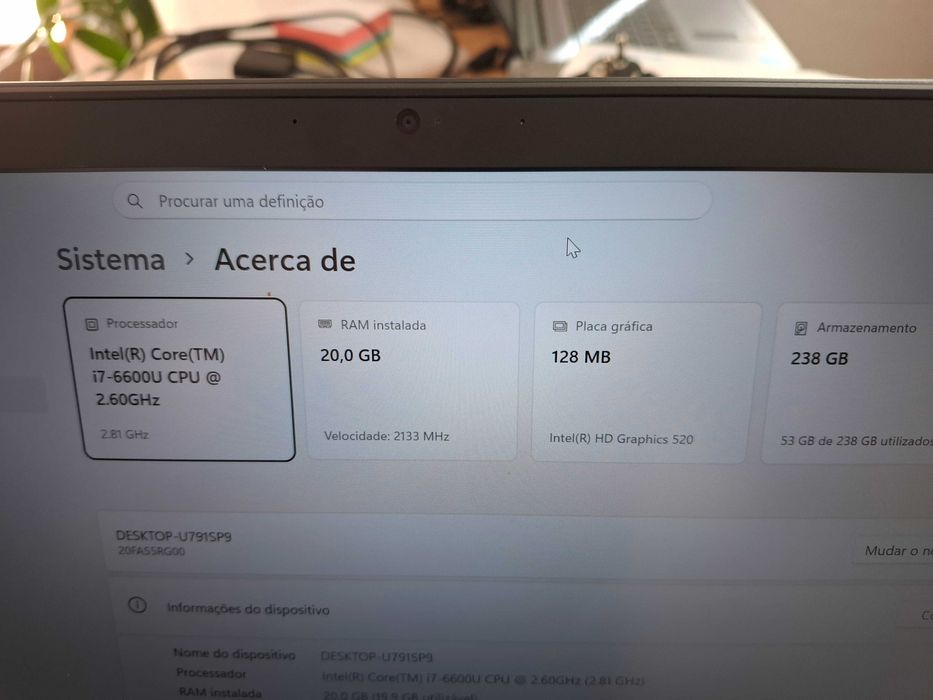 Lenovo Thinkpad T460s i7-6600U 20GB 250GB SSD Windows 11 Pro 170€
