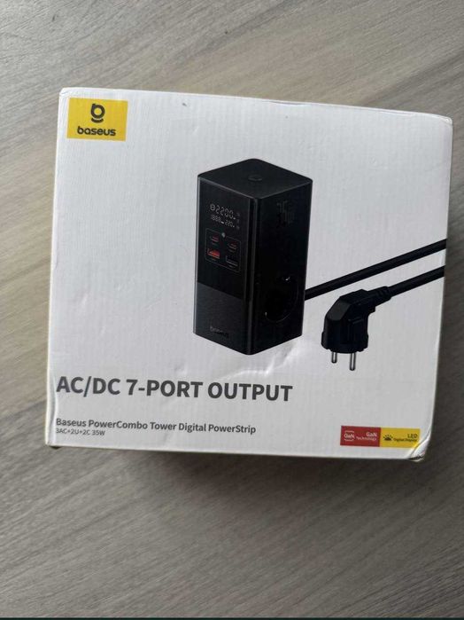 Мережевий зарядний пристрій Baseus PowerCombo Tower PowerStrip 35W