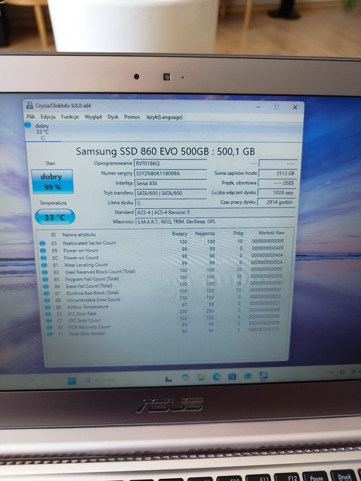 Asus zenbook i5/8/SSD500/Win11