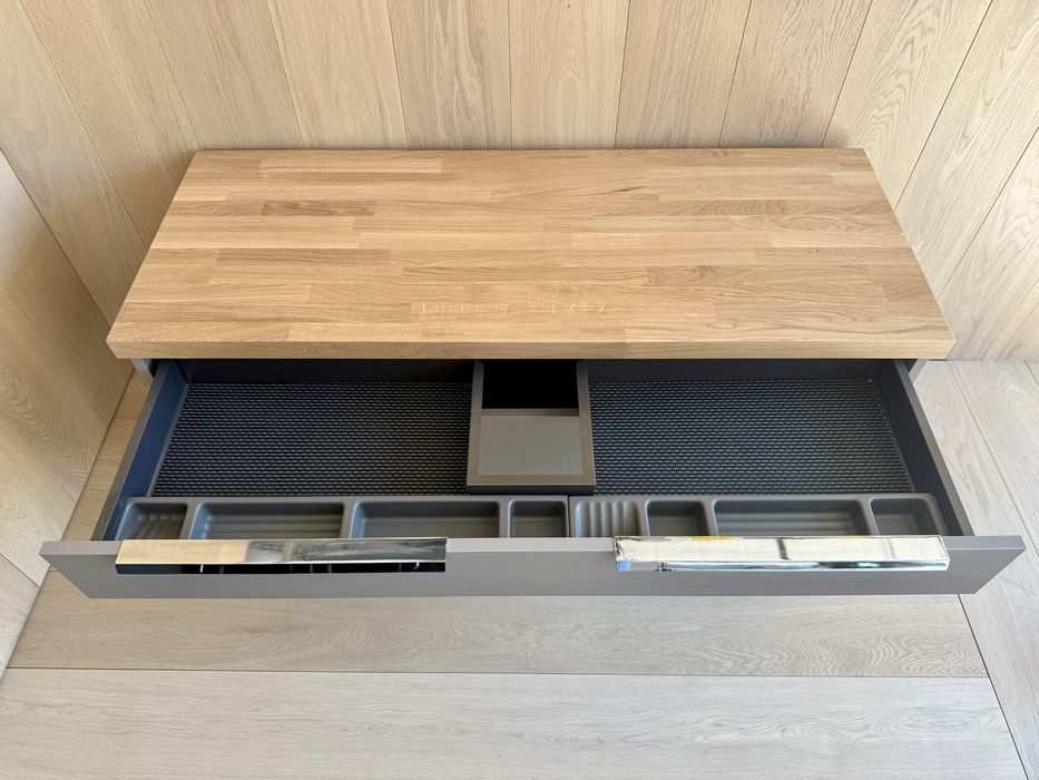 Szafka łazienkowa DELPHA 120 cm z dębowym blatem i szufladami