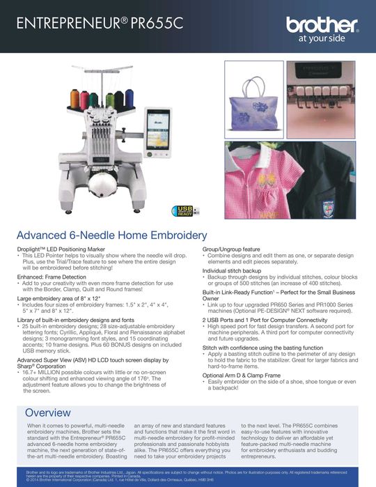 Máquina de Bordar Semi-Industrial Brother PR655 Entrepreneur