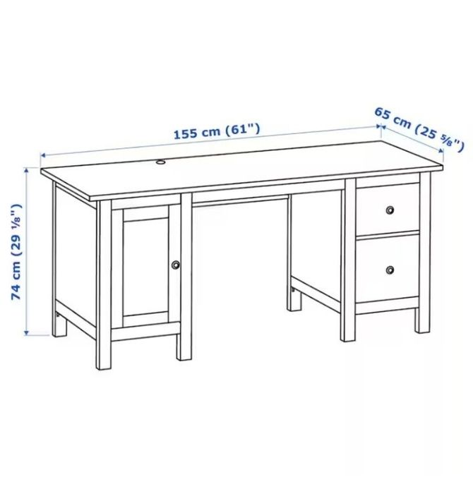 Secretária HEMNES + Aparador Branca