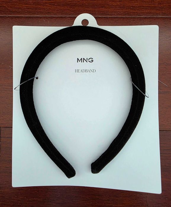 Bandolete preta Mango estilo veludo - nova na embalagem