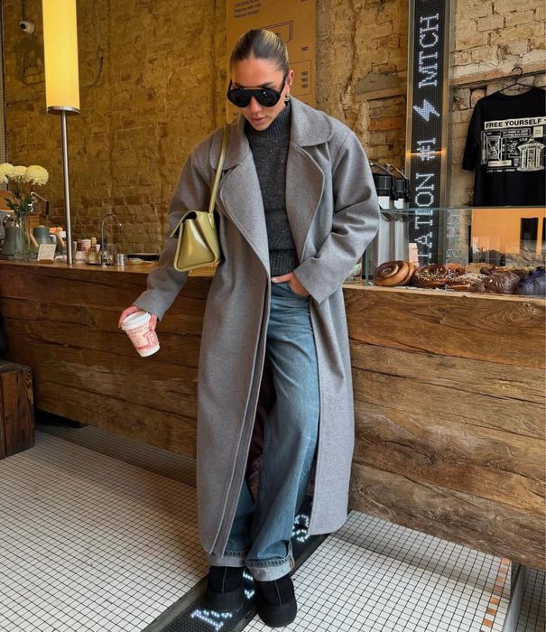 Нове вовняне пальто сіре Lava studio