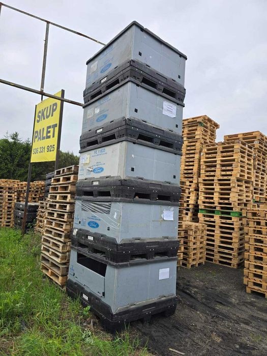 Skrzyniopalety plastikowe 140x120x80 na płozach.