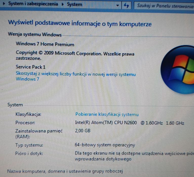 Acer aspire one series model ZE7 mini laptop uszkodzony, na części