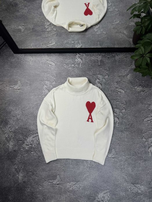 Бавовняний гольф Ami Paris з коміром светр кофта Ами париж