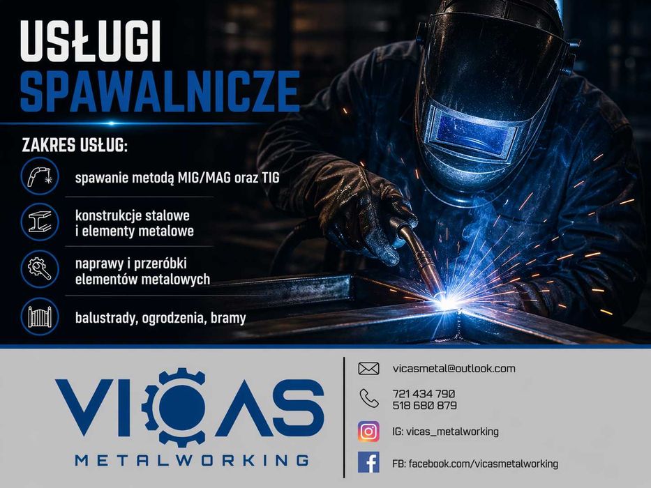 Usługi spawalnicze | MIG/MAG | TIG | MMA | Stal, nierdzewna, kwasoodporna, aluminium | Balustrady, Bramy, Ogrodzenia