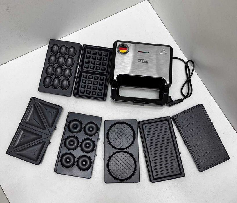 Вафельниця гриль сендвічниця бутербродниця 7в1 нова горішки пончики