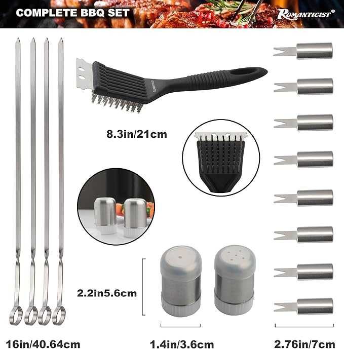 20-częściowy zestaw narzędzi do grilla BBQ w etui