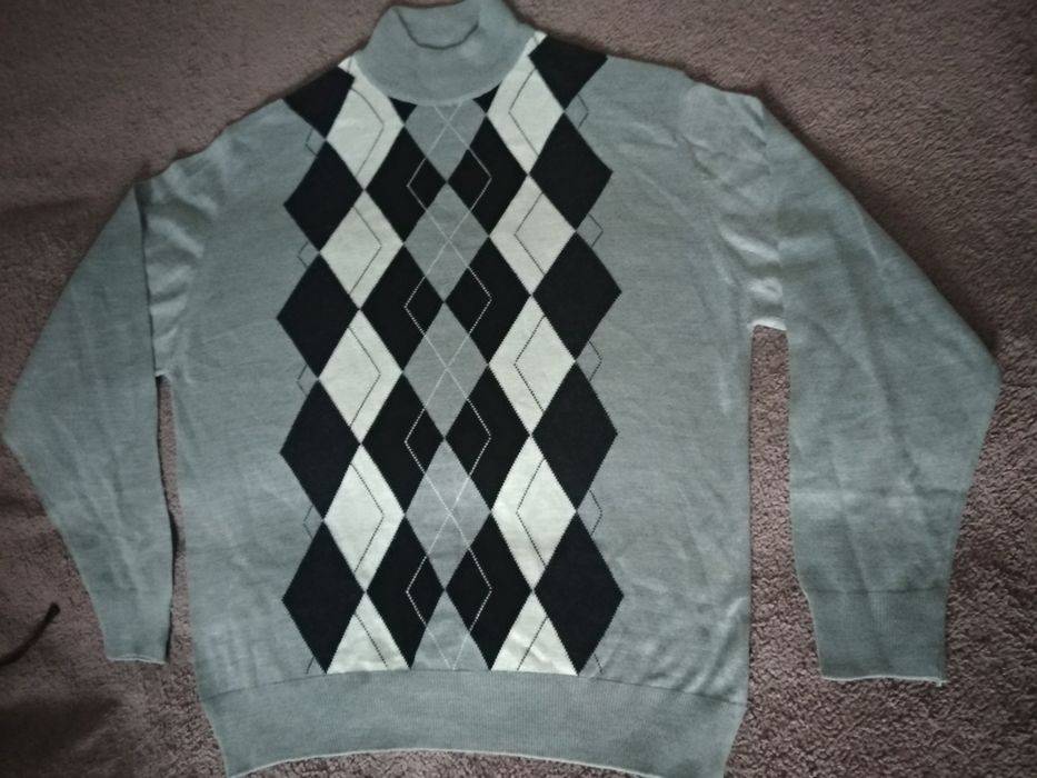 Sweter męski w romby NOWY
