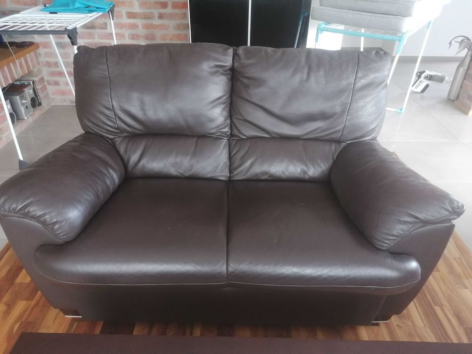 Meble Kler ciemny brąz skóra