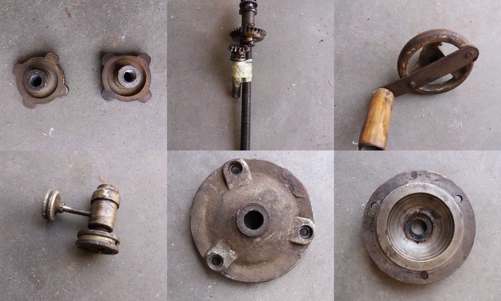 Korba wałek zębatka Wiertarki ws15 przekładnia klin nakrętka zabierak.