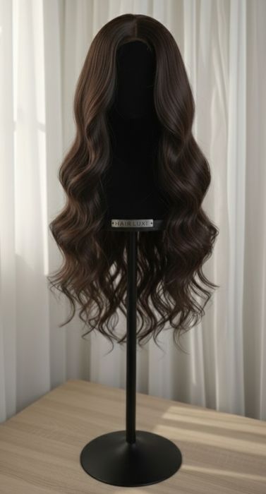 Peruka czekoladowy ciemny brąz treska brąz przedłużanie włosów