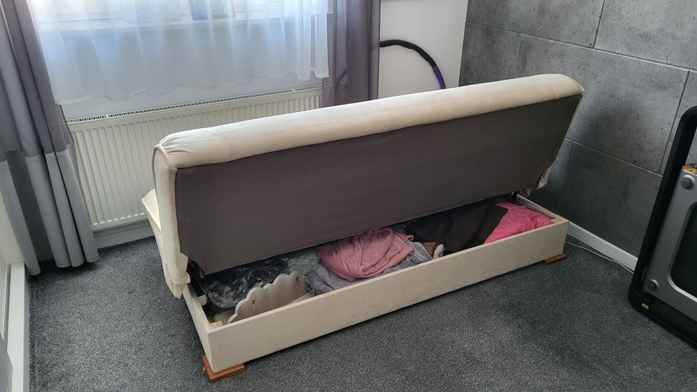 Tapczan kanapa sofa wersalka łóżko rozkładane beżowa  2 metry