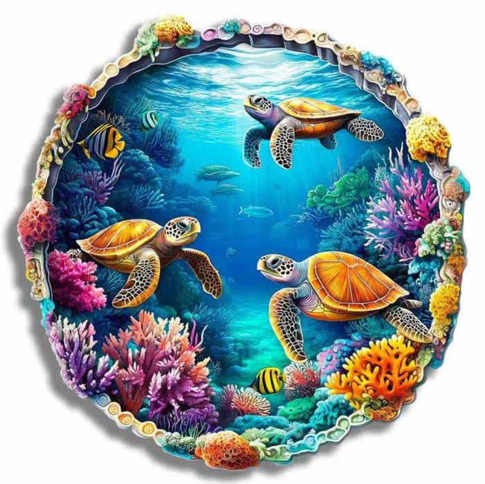 2 x Puzzle Motyw wody Wodospad Podwodny świat Drewniane A5 Mikołajki