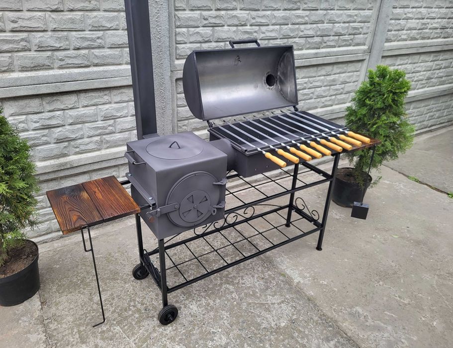 ГАРАНТИЯ! -17%! 3/5 мм! Мангал Барбекю / Коптильня / Печь под Казан