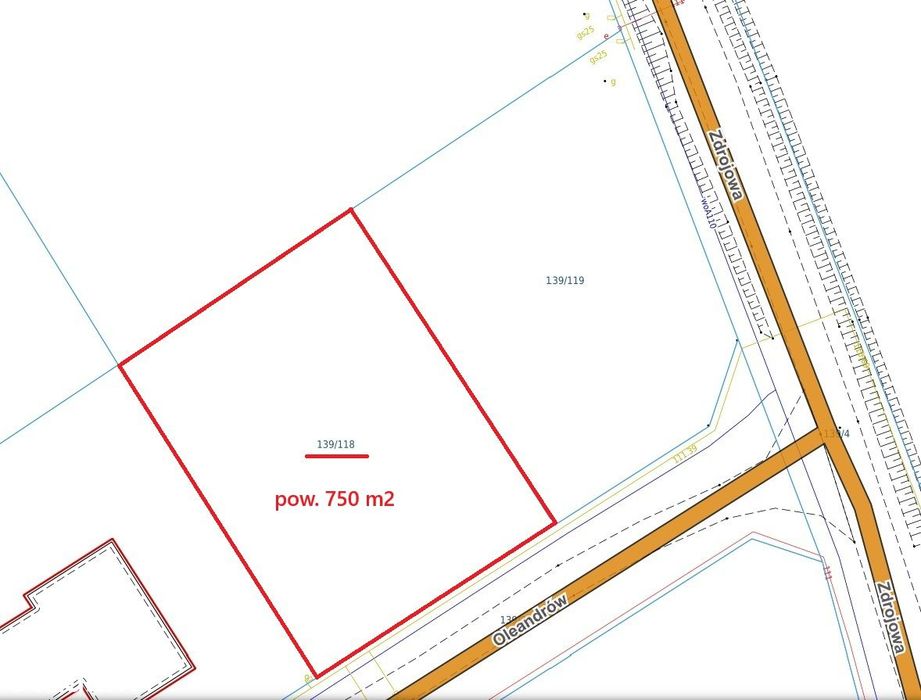 Działka budowlana Walendów 750 m2