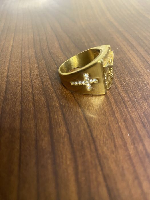 Чоловіча печатка 21.5 розмір / Масивний перстень "Розп'яття"