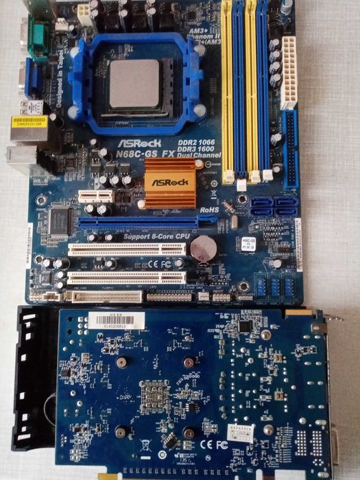 Комплект на АМ3+ FX 6100 + R7 260x + 4gb DDR3