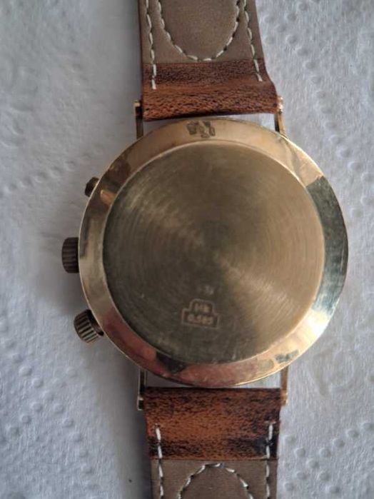 Złoty zegarek GENEVE Chronographe 14K / 585 - Kwarc - Nowy pasek