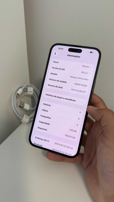 Aceito troocas/retomas. Apple iPhone 14 Pro Max 128GB 100% "preto" + cabo