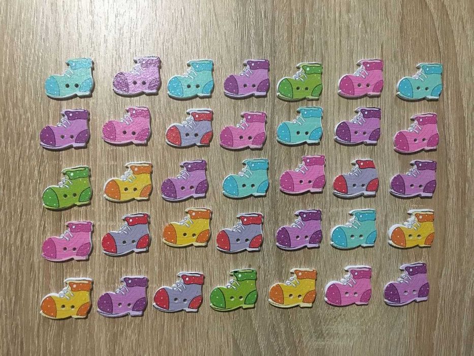 Деревяні пуговки, набори по 35/45 шт, нові