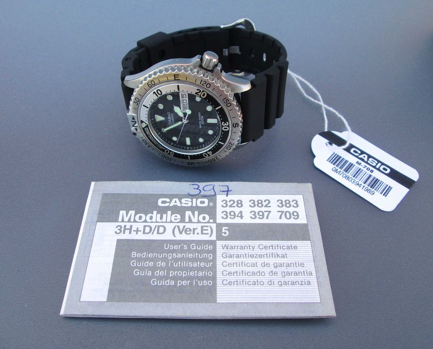 CASIO MD-708 Relógio de Mergulho em AÇO INOX - NOVO Stock Antigo 1989
