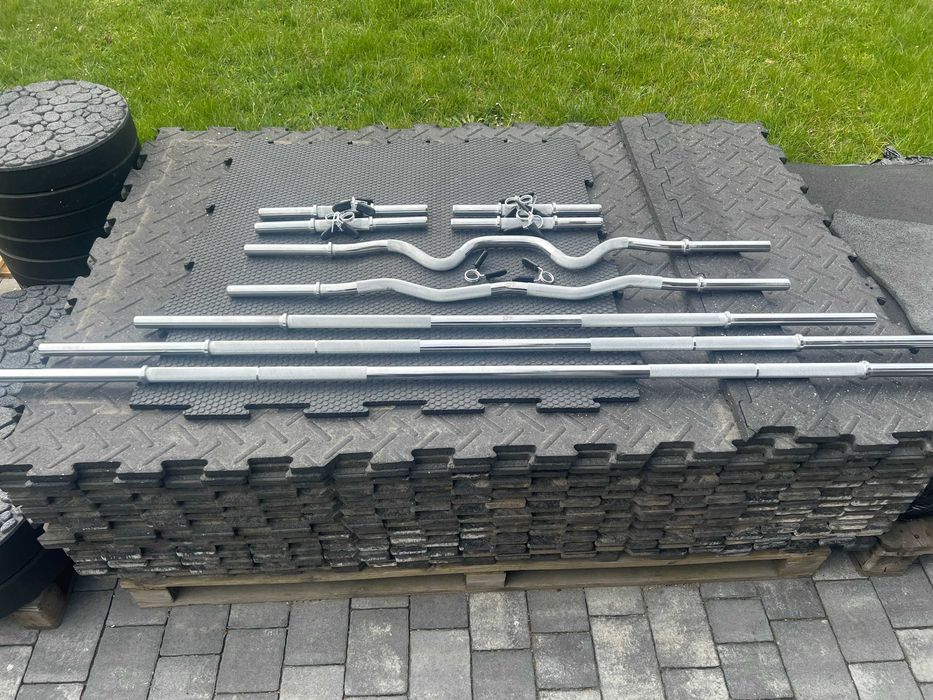 Gryf prosty krótki gładki chromowany SFF 2x 36cm 28mm + zaciski sprężynowe