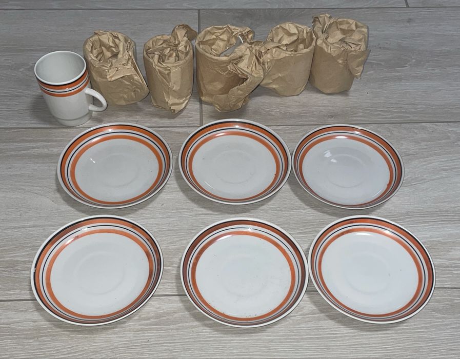 Кофейный набор СССР Барановка Барановский фарфор 6 чашек и блюдец