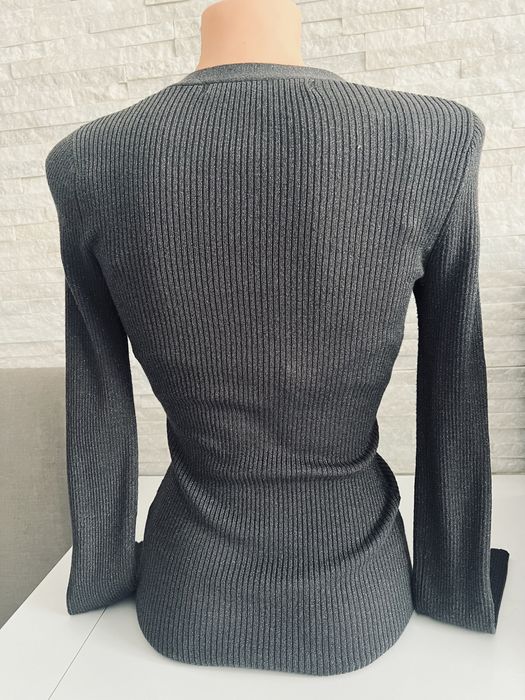 Top secret grafitowy sweterek ze srebrną nitką rozmiar 34