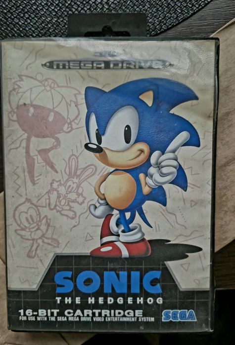 Oryginalny kartridż z grą Sonic the Hedgehog