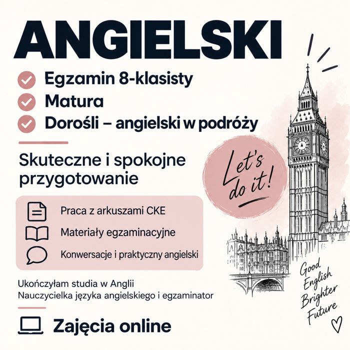 Egzamin ósmoklasisty ANGIELSKI – przygotowanie, korepetycje