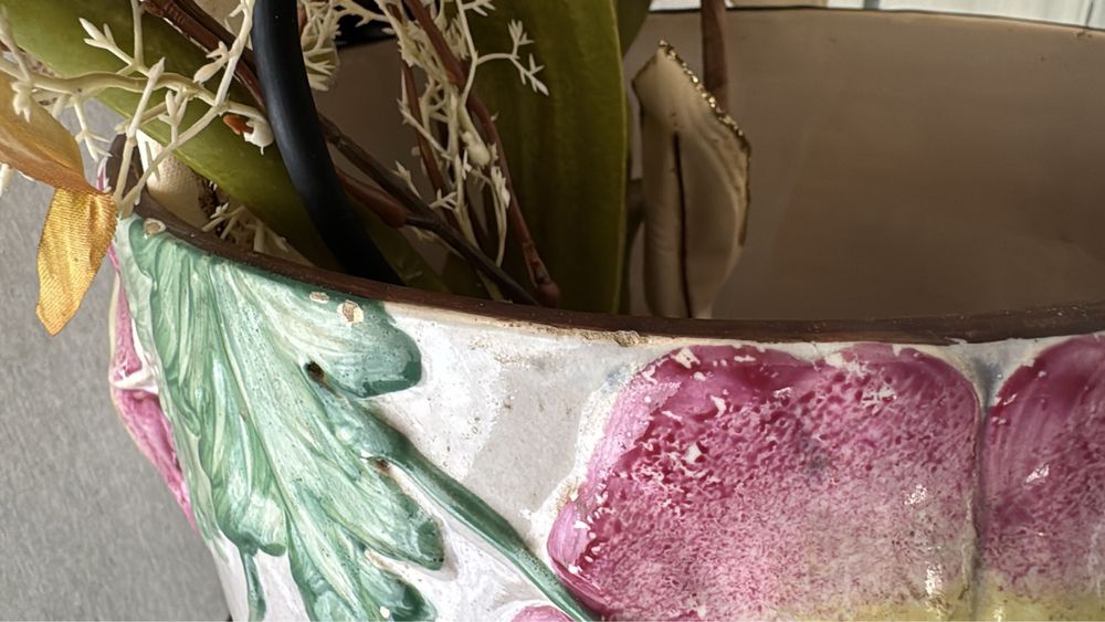 Cachepot antigo em faiança (Majolica)