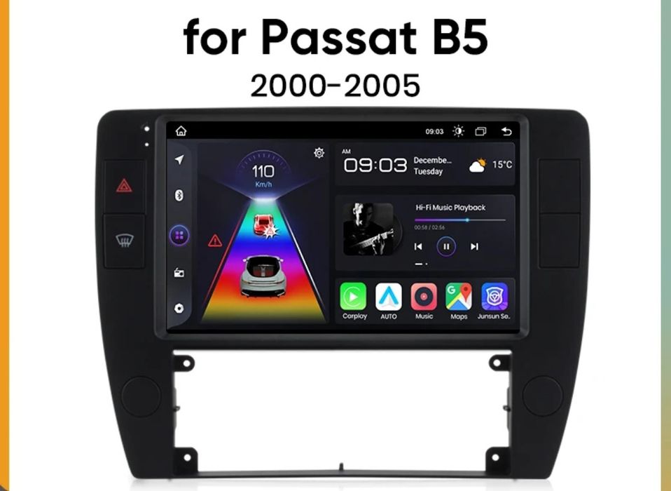 Rádio 9" android Volkswagen Passat B5 CARPLAY WIFI GPS 2/32GB Novo