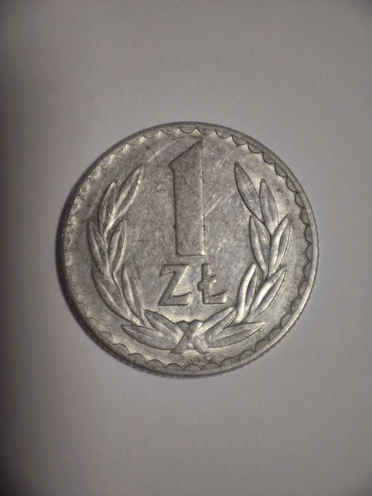 Moneta 1 zł z  1976r - okres PRL bez znaku mennicy