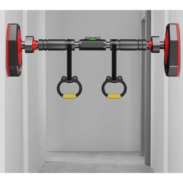 Турник раздвижной для подтягивания с кольцами, диапазон хода 65-100 см