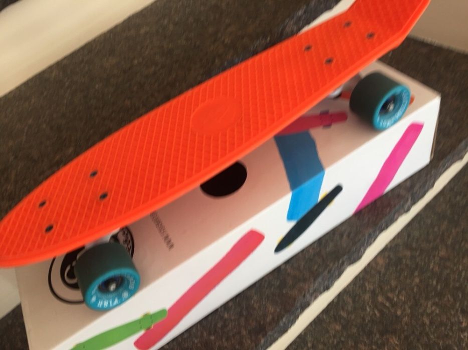 Fish skateboard pomarańcz-niebieski