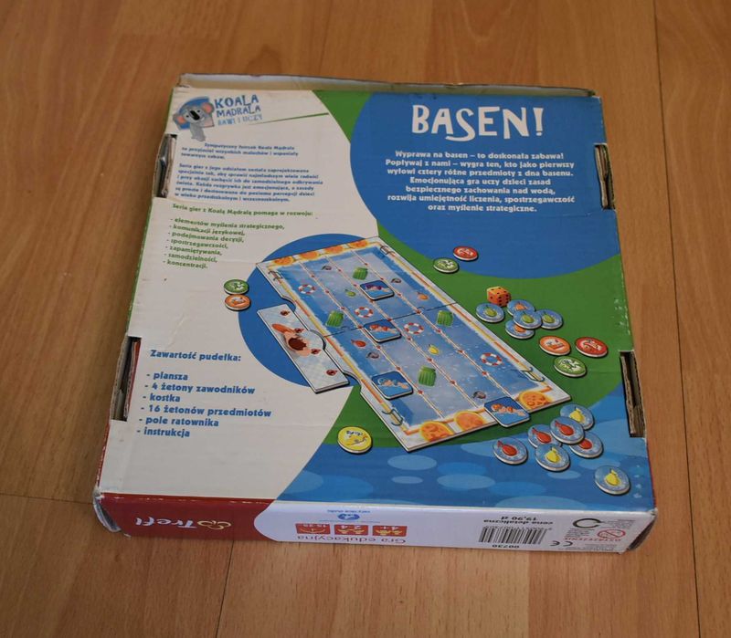 Basen, gra edukacyjna, dla dzieci od 4 lat, firma Trefl, 22x22x5 cm