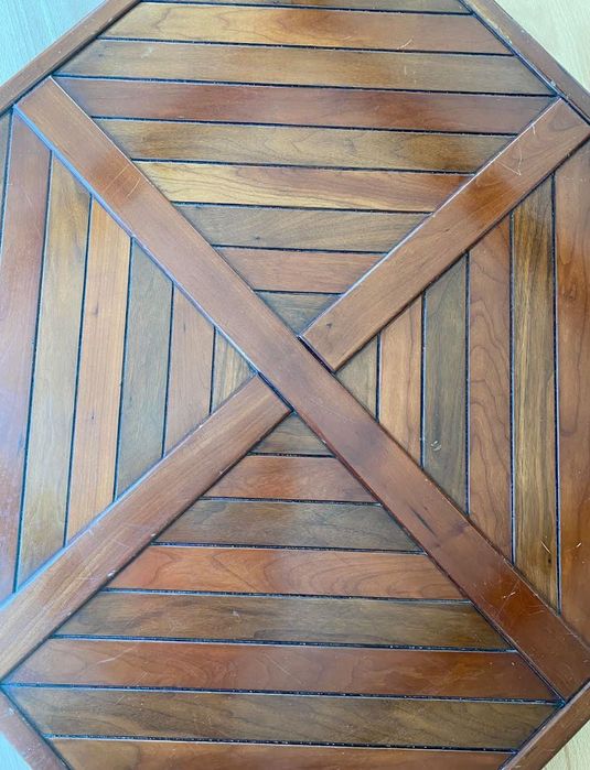 Mesa de apoio sala, madeira Cerejeira / Vidro Móveis  Brasão