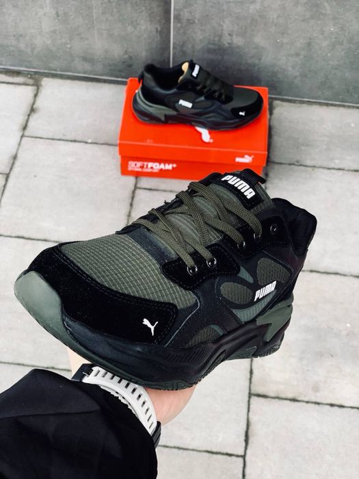 Мужские кроссовки puma black/khaki новинка этого сезона кросовки пума