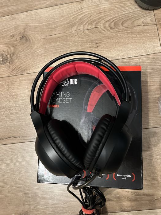 Nowe sluchawki nauszne maddog przewodowe z microfonem rgb